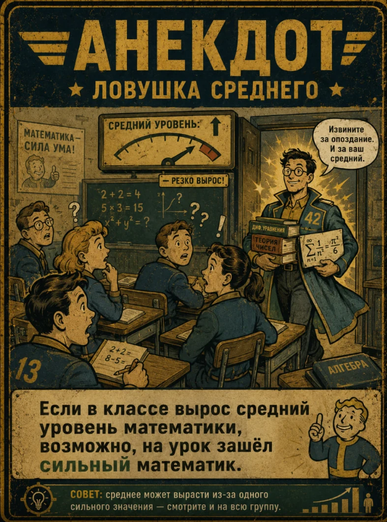 Анекдот от студента: про среднее